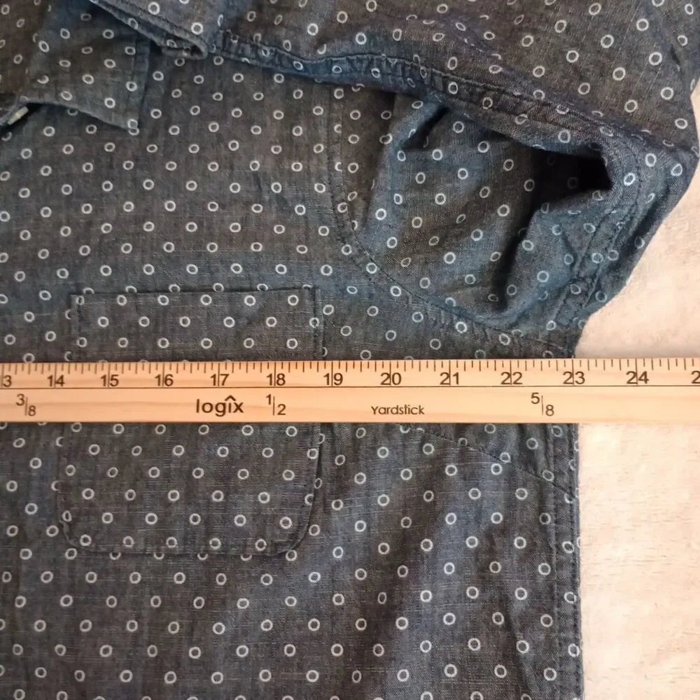 J. Crew Shirt Mens XL  Fit Button Down Long Sleeve Blue Circle Print Shirt